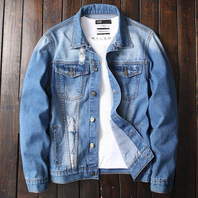 Oem Custom Bulk Denim Men Winter Casual Cotton Warm Thick Wholesale Ripped Button Men's s & Coats