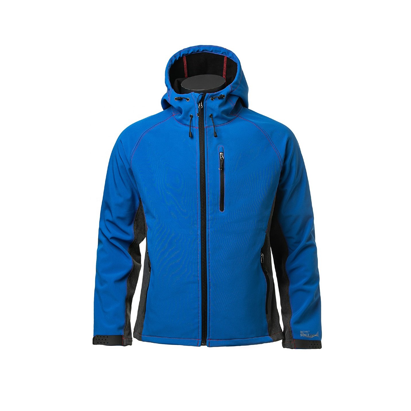 Custom Spring Autumn Casual Mens Coat Hooded Softshell Jacket Contrast Color Zip up Waterproof Men's Jacket
