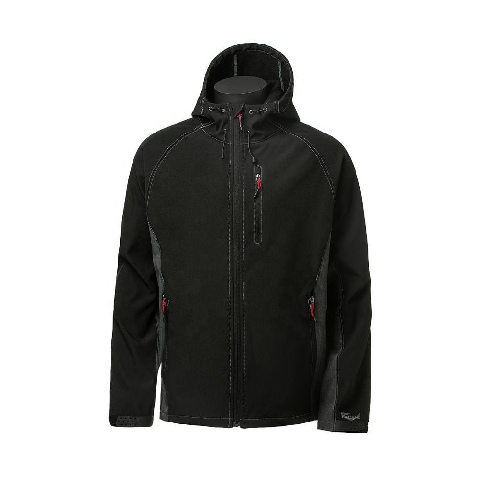 Custom Spring Autumn Casual Mens Coat Hooded Softshell Jacket Contrast Color Zip up Waterproof Men's Jacket