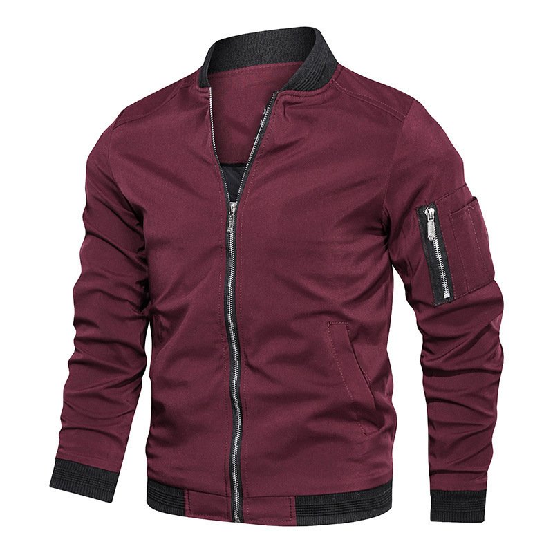 Custom Logo Clothes Men's Jacket Windproof Autumn Long Sleeve Casual Jacket Coat Bomber Jacket