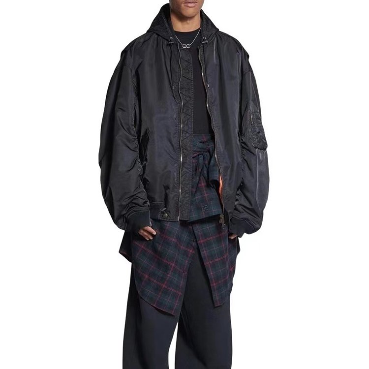 wholesale custom 2023 winter coat varsity high quality ma1 mens bomber jackets hombr hooded racing bomber jacket