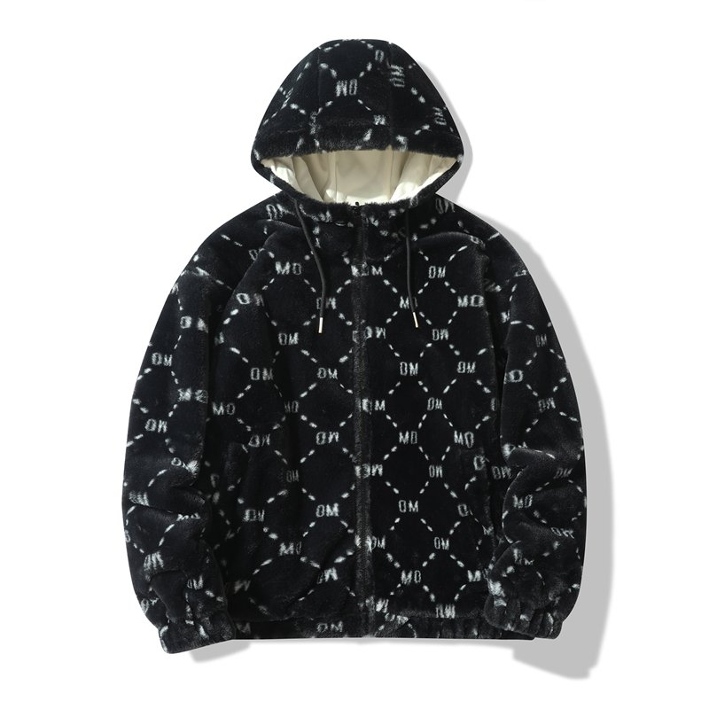 Wholesale Winter Warm OEM High Quality Winter Custom Logo Oversized Men Fleece Cotton Zip up Hoodies plus size men's jackets