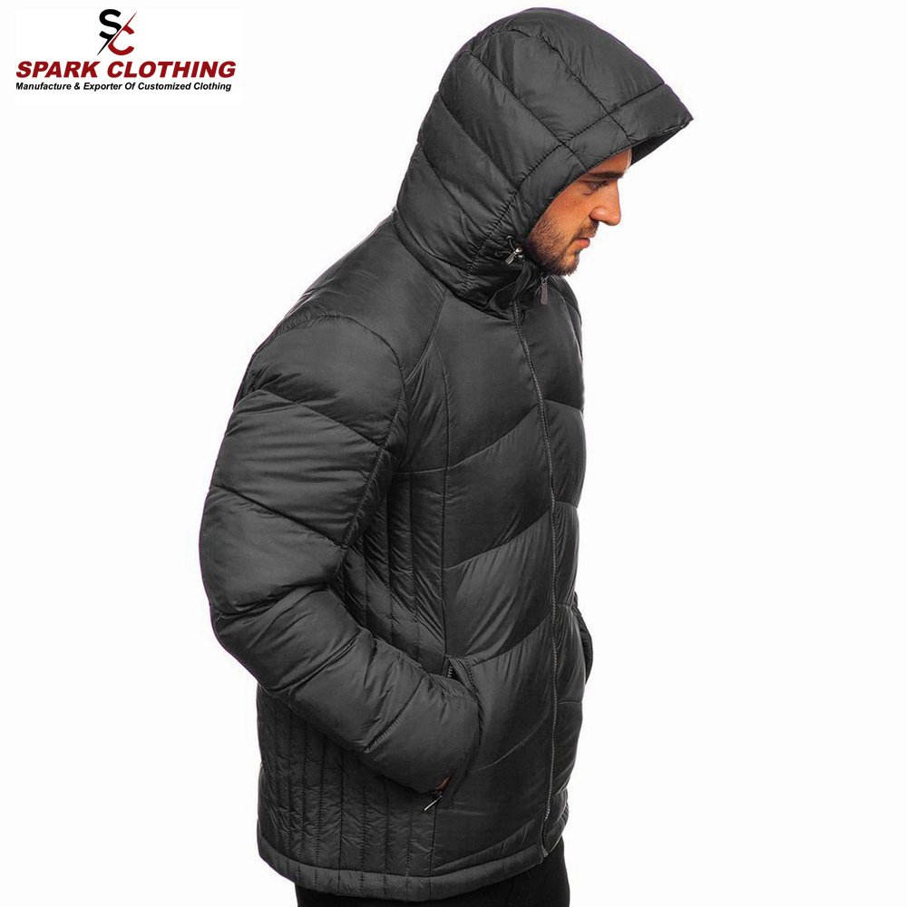Plus Size Men' Warm Jackets Hooded Nylon Made Winter Street Wear bubble Style Jackets Made in Pakistan