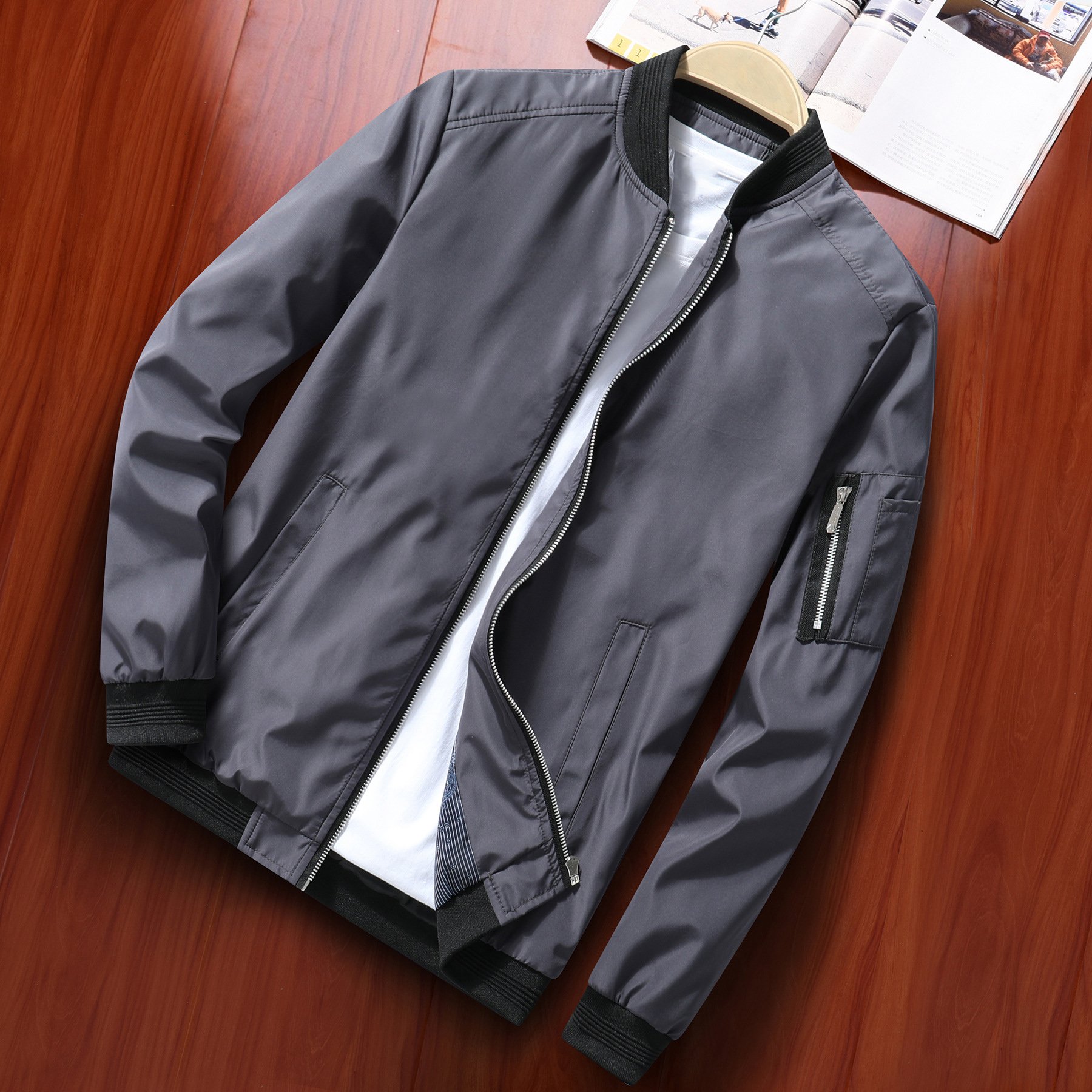 oem customized logo design foreign style jackets men's loose autumn clothes casual middle-aged and young men's jackets