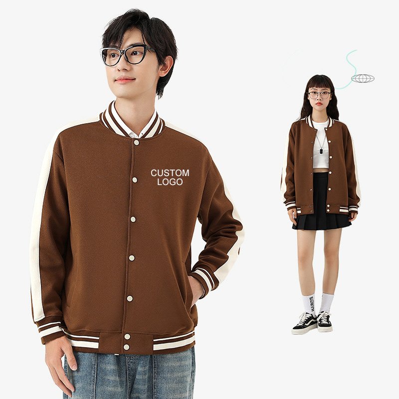 Wholesale 380Gsm Terry Blank Plus Size Custom Men'S Baseball Varsity Jacket