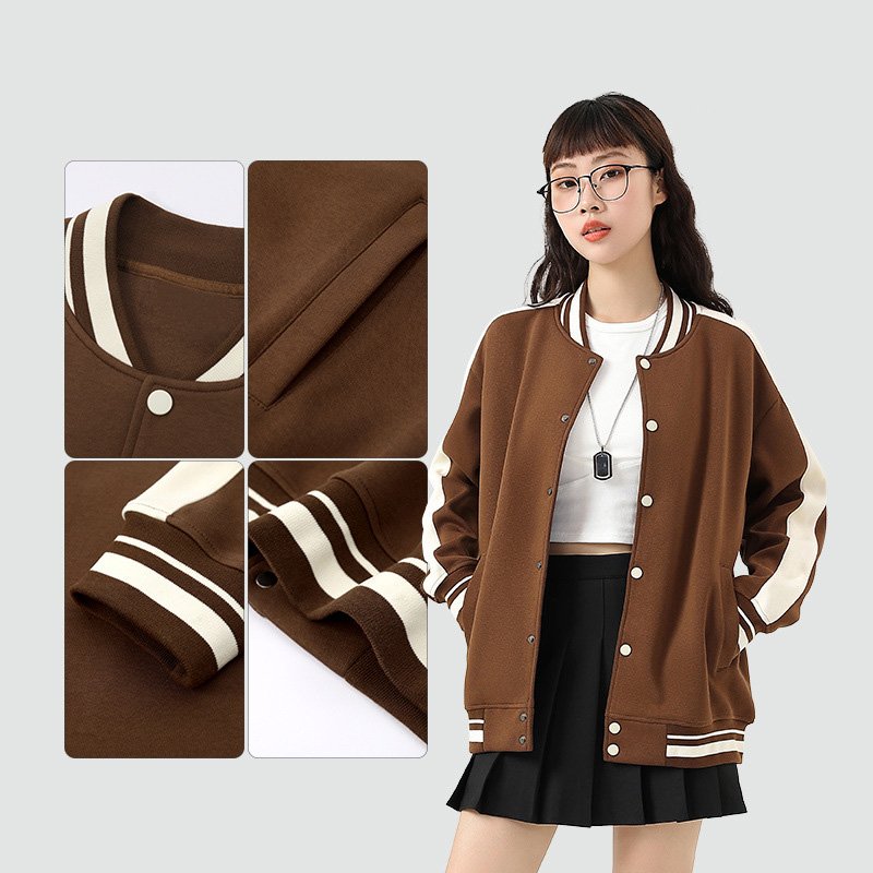 Wholesale 380Gsm Terry Blank Plus Size Custom Men'S Baseball Varsity Jacket