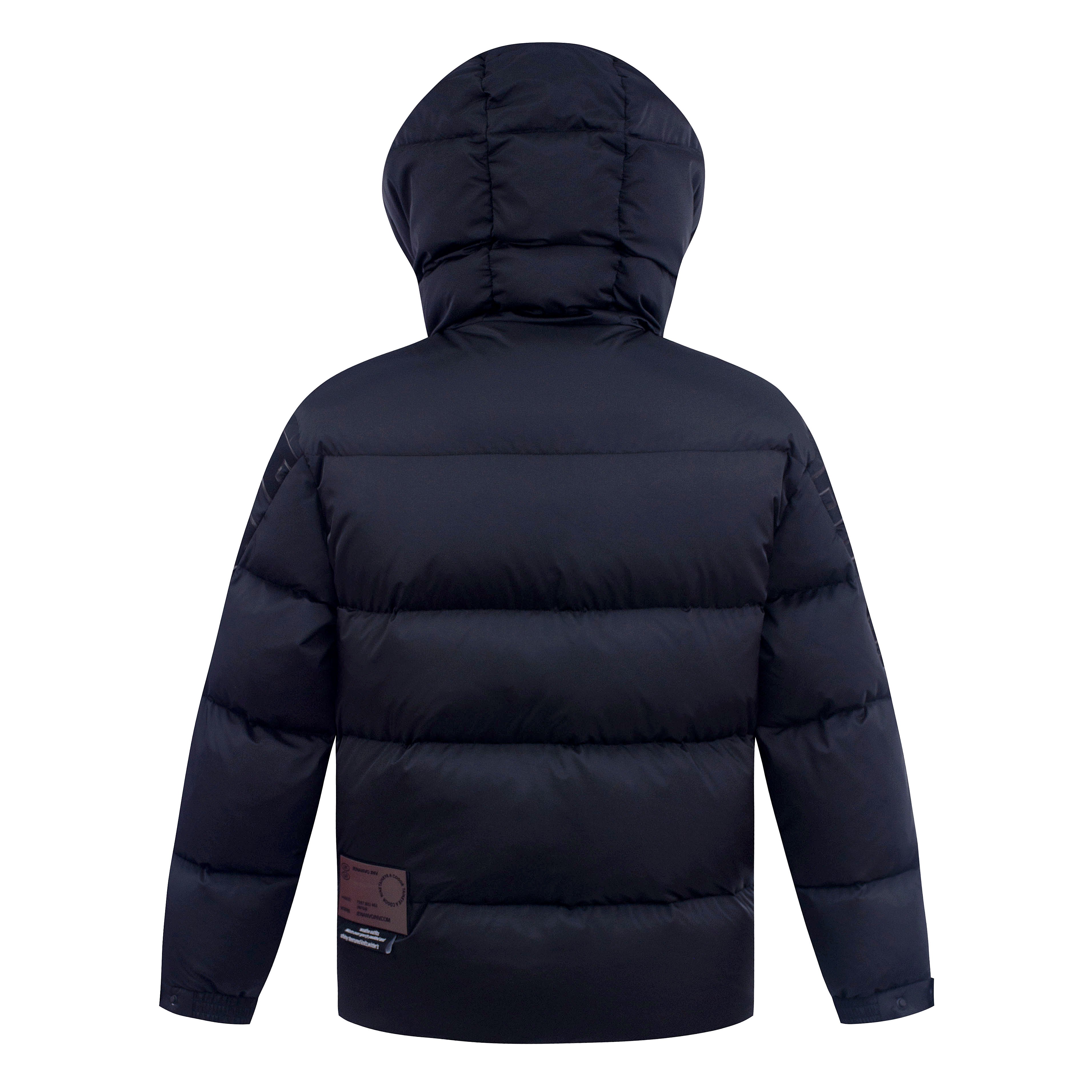 Wholesale Fashionable Custom Warm Windproof Standing Collar Hooded Casual Loose Men's Zipper Print Down Jacket For Winter