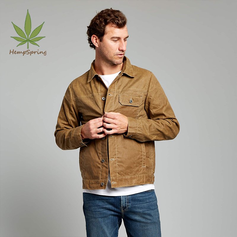Orgnaic Hemp Jacket For Men Oem Custom Hemp custom Organic Cotton Men's Jacket Hemp Denim bumper Jacket