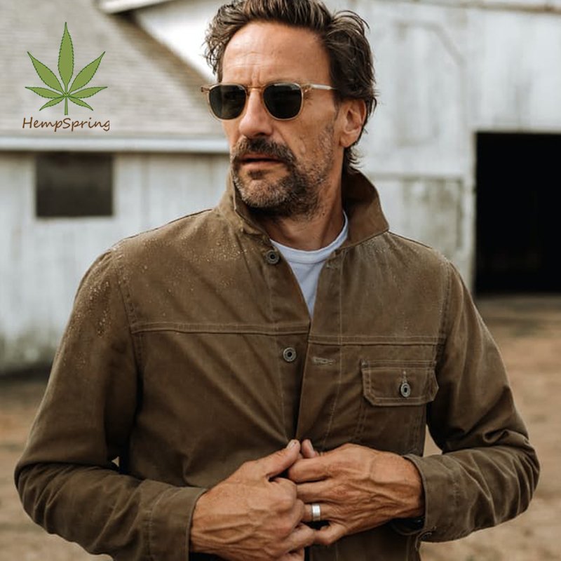 Orgnaic Hemp Jacket For Men Oem Custom Hemp custom Organic Cotton Men's Jacket Hemp Denim bumper Jacket