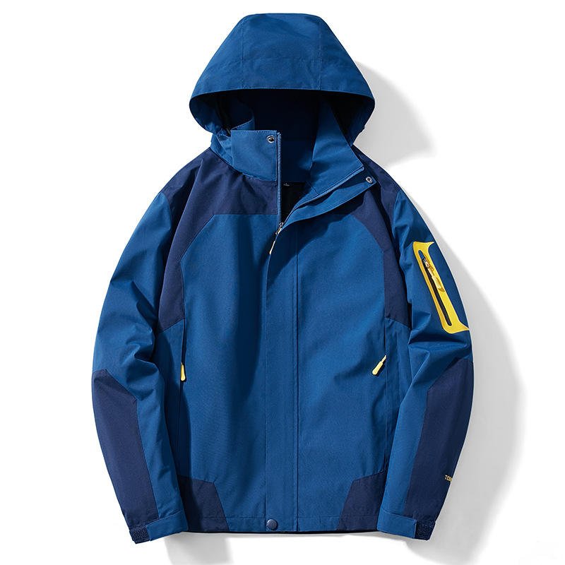Men's Two-piece Suit Fleece Lining Jacket Winter Detachable Windbreaker Breathable Mountaineering Suit Zip Up Jacket For Men