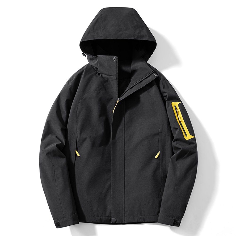 Men's Two-piece Suit Fleece Lining Jacket Winter Detachable Windbreaker Breathable Mountaineering Suit Zip Up Jacket For Men