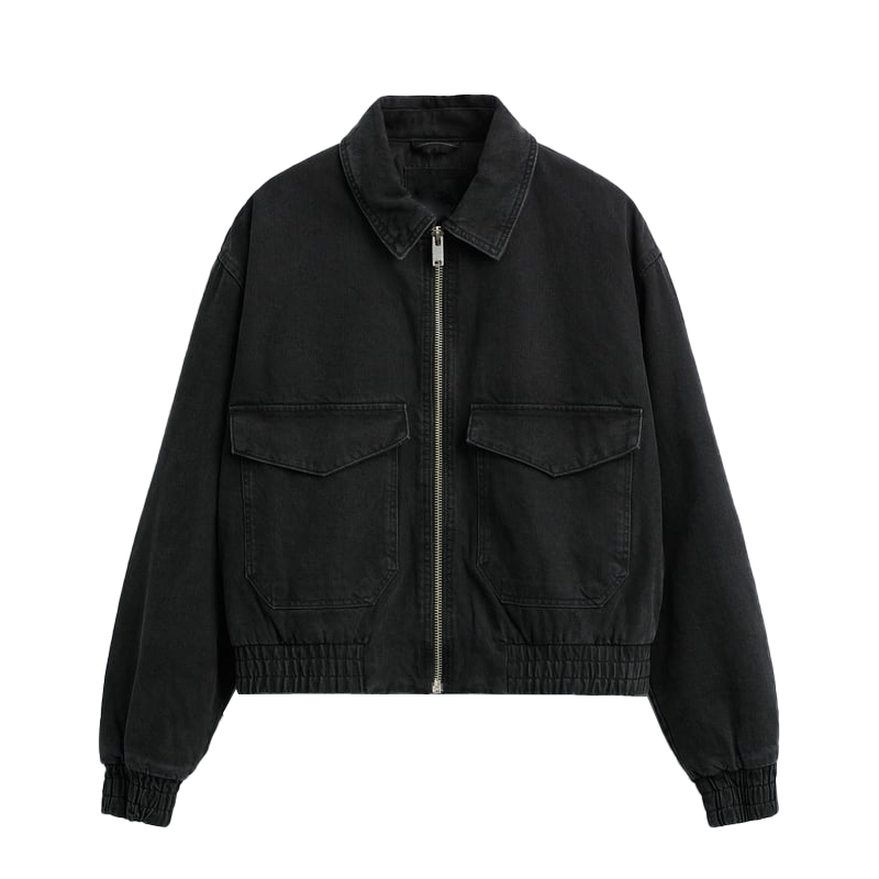 Wholesale New Arrivals Fashion Casual Comfortable Custom Logo Lapel Collar And Long Sleeves Patch Pockets Denim Men's Jacket