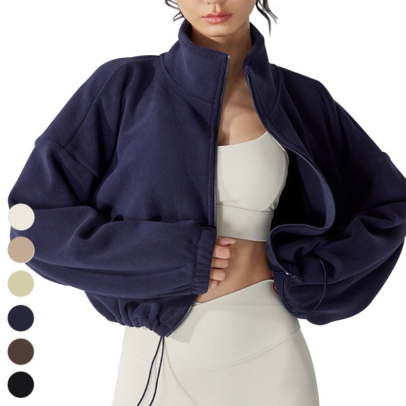 Winter New Polar Fleece Zipper Yoga Jackets Tiktok Hot Keep Warm Casual Sports Jacket Workout Activewear Jackets For Women