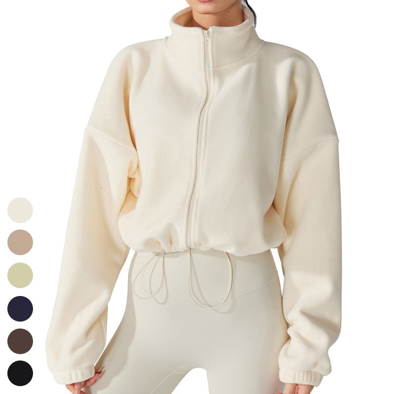 Winter New Polar Fleece Zipper Yoga Jackets Tiktok Hot Keep Warm Casual Sports Jacket Workout Activewear Jackets For Women