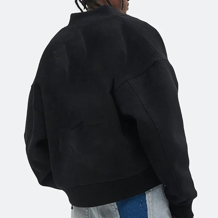 Hot selling custom cool style High School fleece winter baseball bomber leather varsity jackets for men
