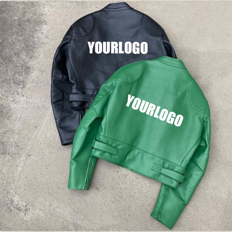Vigour fashion high quality Bomber casual leather jacket men custom logo designer blank pure plus size men's jackets