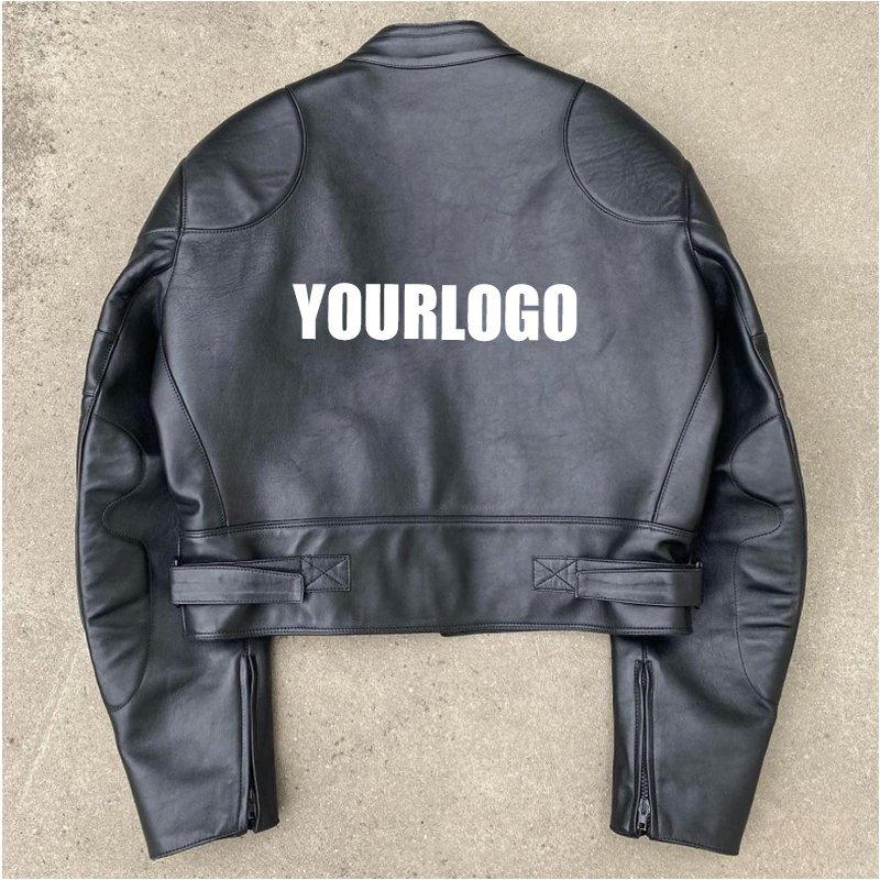 Vigour fashion high quality Bomber casual leather jacket men custom logo designer blank pure plus size men's jackets