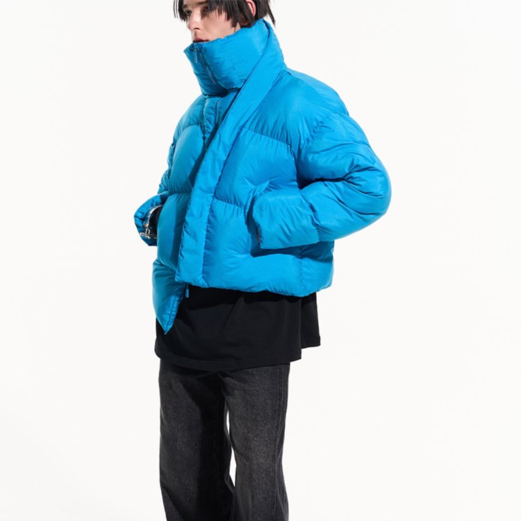 Custom Luxury Cold Winter Asymmetric Hem Water Proof Down Puffer Jacket for Men