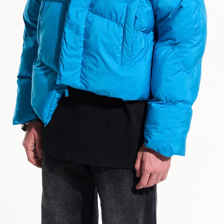 Custom Luxury Cold Winter Asymmetric Hem Water Proof Down Puffer Jacket for Men