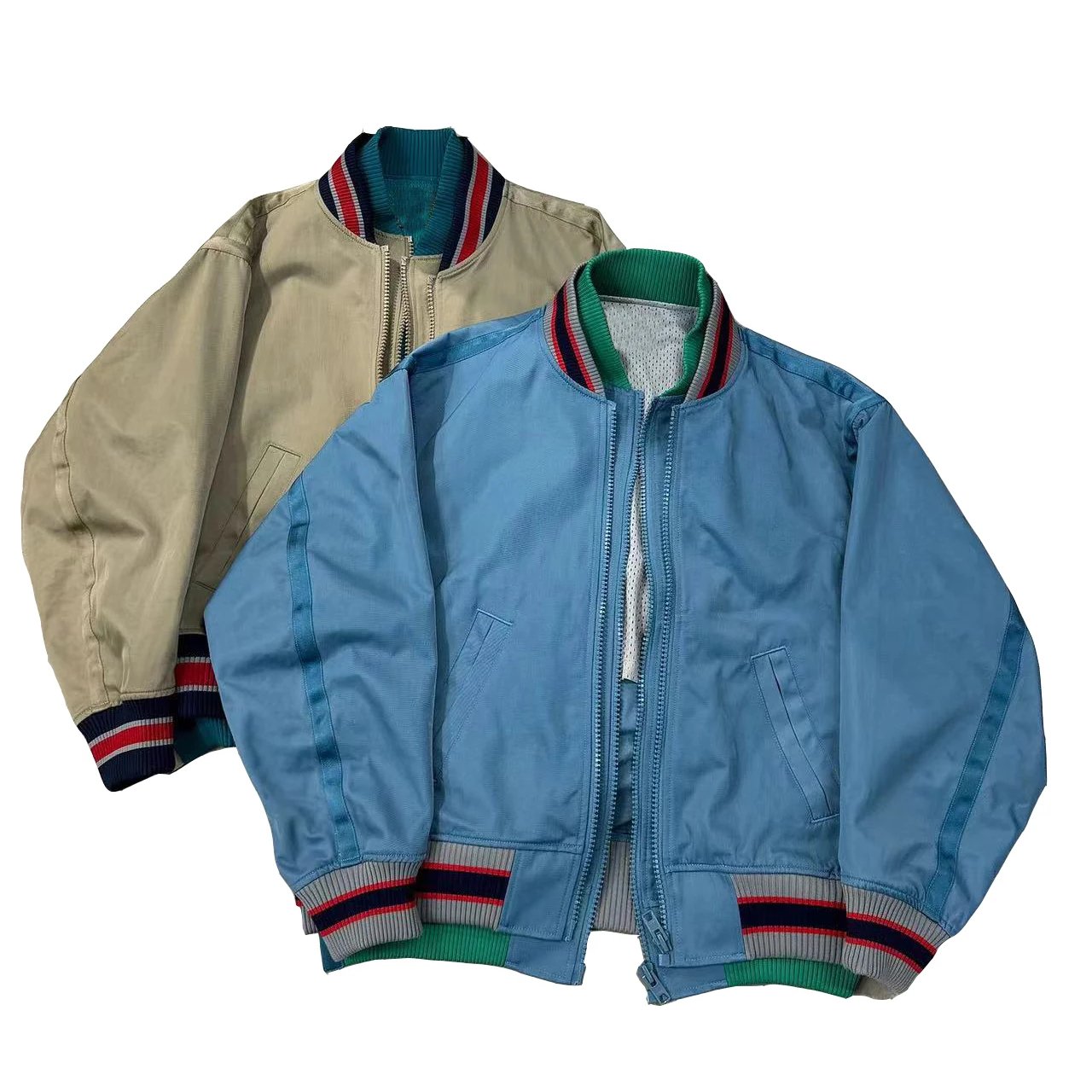 Wholesale Factory mock two-pieces jacket with custom logo fashion lightweight Winterjakcet Windbreaker men's jackets