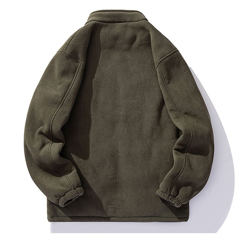 Fleece Jacket Men Winter Mens Polar Fleece Thick Winter Soft Shell Jacket High Neck Sherpa Fleece Jacket For Men
