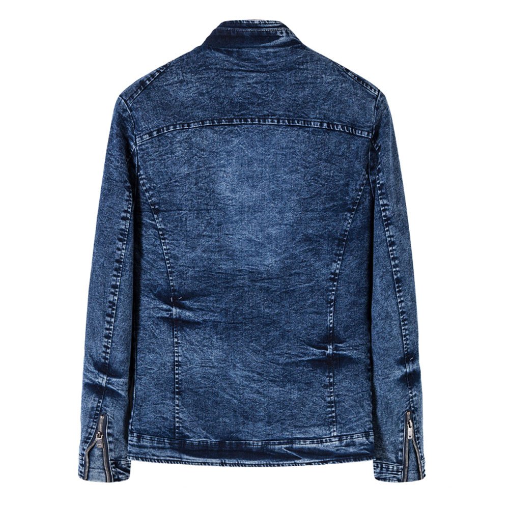 New Arrival Men Classic Denim Jacket Custom Turn Down Collar Long Sleeve Breathable Lightweight Hot Selling Denim Jackets