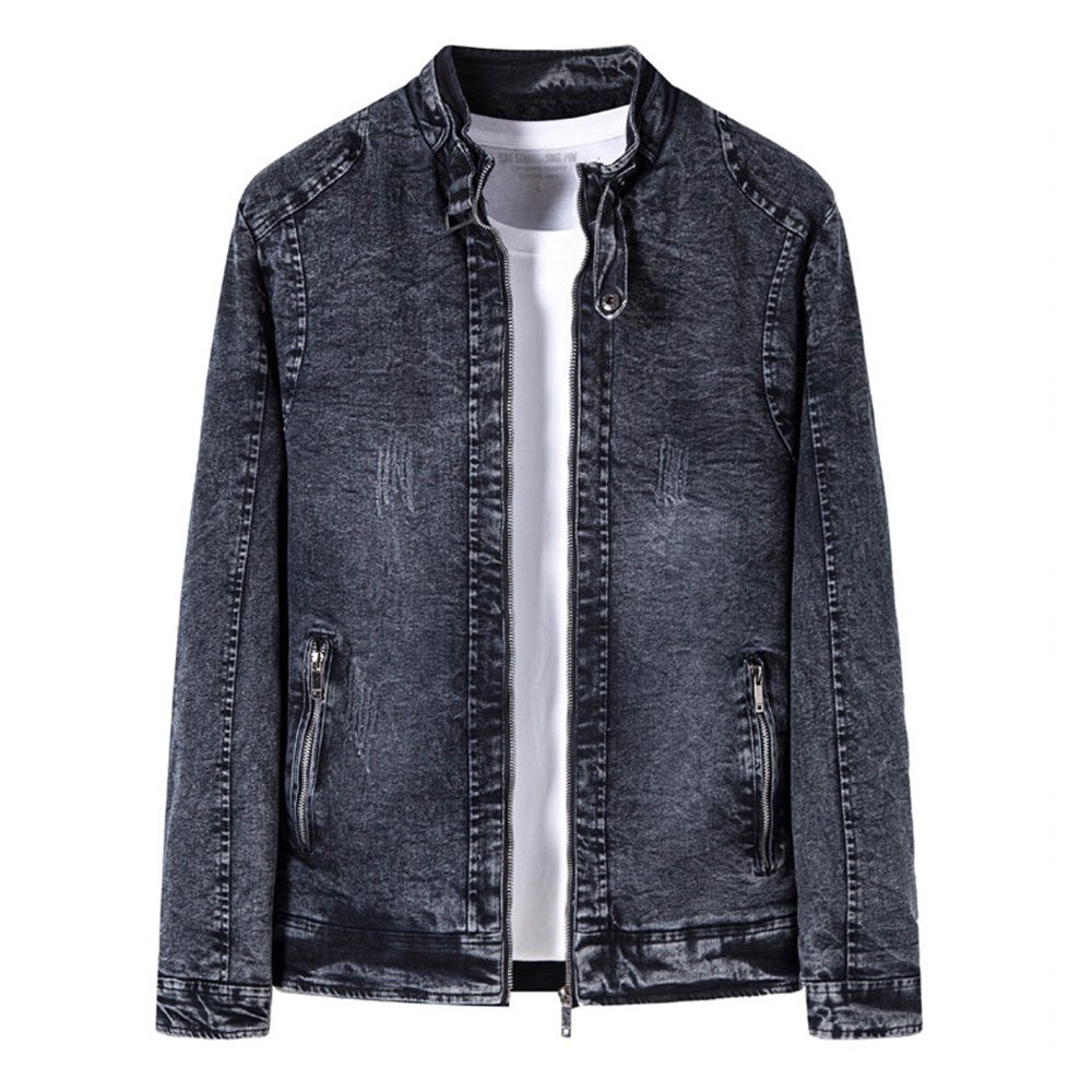 New Arrival Men Classic Denim Jacket Custom Turn Down Collar Long Sleeve Breathable Lightweight Hot Selling Denim Jackets