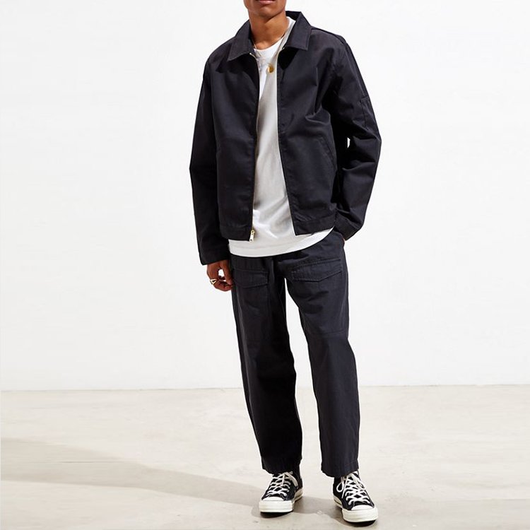 New arrival Wholesale customized windproof custom logo 100% cotton mens fashion work jackets with sleeve pocket