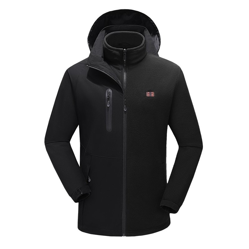 OEM Unisex Chargeable Graphene Heated Jacket Customized 4 Zones Temperature Control Warming 5V Battery Heating Jacket