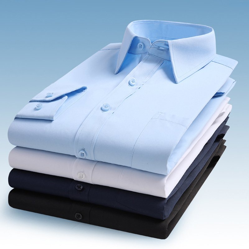 2024Wholesale Custom Logo High Quality Cotton fabric solid long Sleeve casual formal Business Slim Fit men's shirts with pockets