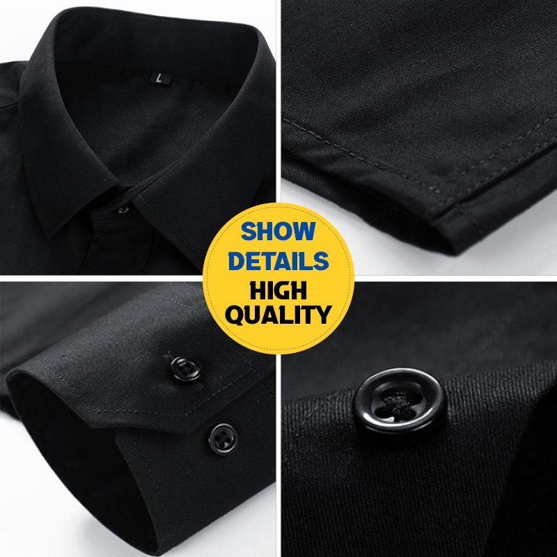 2024Wholesale Custom Logo High Quality Cotton fabric solid long Sleeve casual formal Business Slim Fit men's shirts with pockets