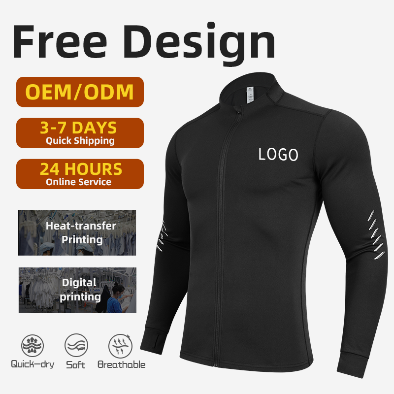 Autumn Winter Men's Jacket Quick Dry Zipper Gym Windbreaker Gym Sports Wear Heated Tactical Coaches Fitness SportwearJacket