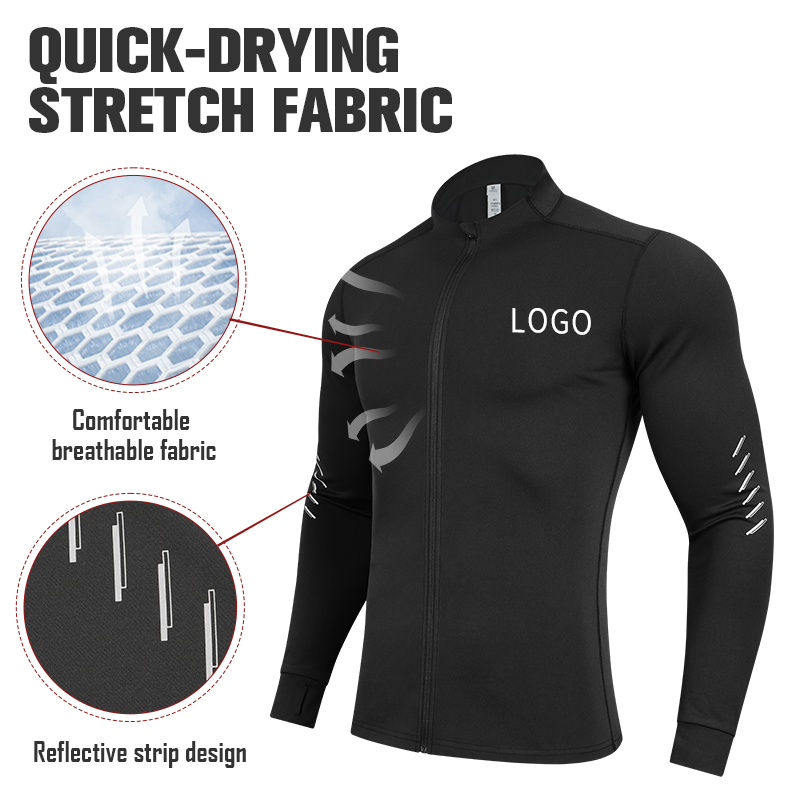 Autumn Winter Men's Jacket Quick Dry Zipper Gym Windbreaker Gym Sports Wear Heated Tactical Coaches Fitness SportwearJacket