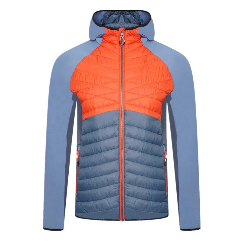 wholesale new style custom logo hooded outdoor winter men's hybrid padded jacket