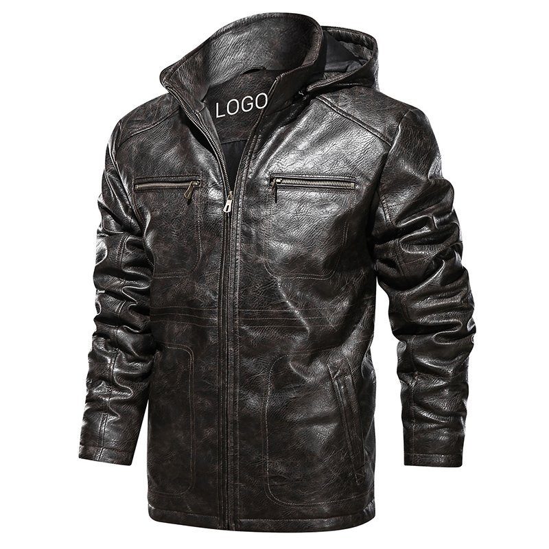 CARANFIER Men Jacket 100% Sheep Skin Cowhide Pig Skin Motorcycle Fashion Winter Leather Free LOGO Customized OEM