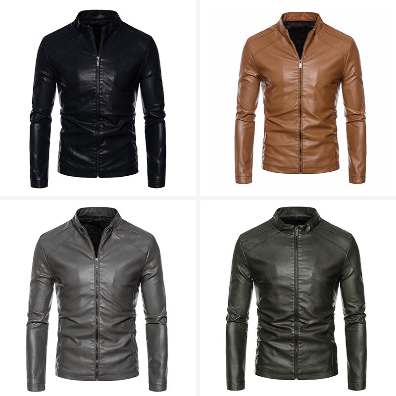 Wholesale Customized Men's Moto Leather Jacket Slim Fashion Windbreaker Racing New Arrival Casual Men Leather Jacket & Coat