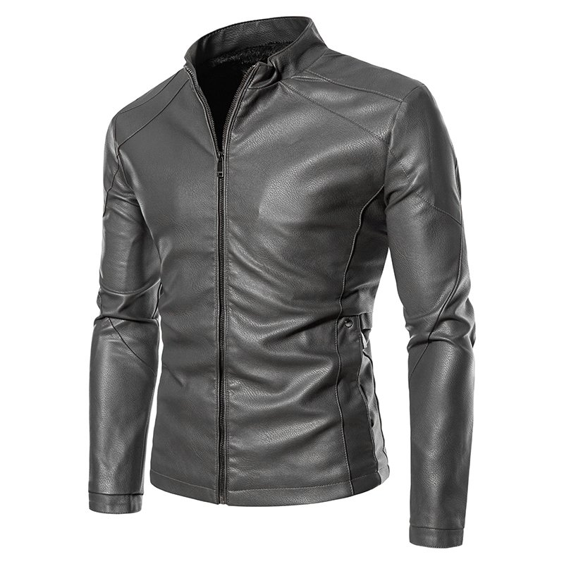 Wholesale Customized Men's Moto Leather Jacket Slim Fashion Windbreaker Racing New Arrival Casual Men Leather Jacket & Coat
