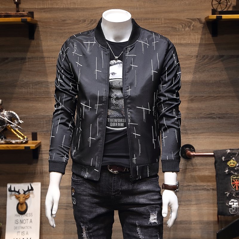 2023 Men's Jacket & Coat Men's Casual Baseball Jacket Stand-up Men's Lightweight Flying Jacket