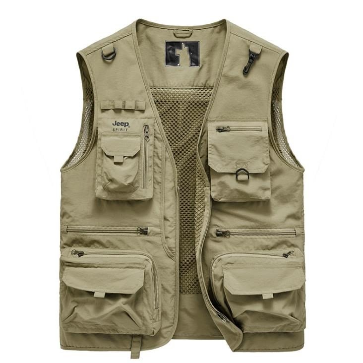 Customize Size Autumn Fishing Vests Loose Men Leisure Coats Thin Outer Tops Men's Jackets Mens Vest Plus Size Waistcoat