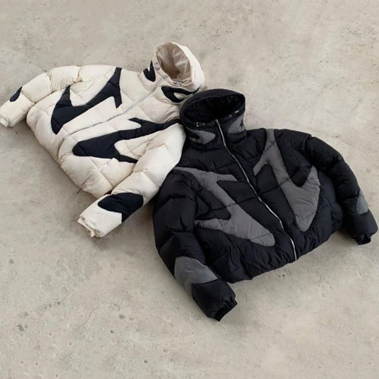 Customized streetwear detachable hood zipper stitching down jacket for men