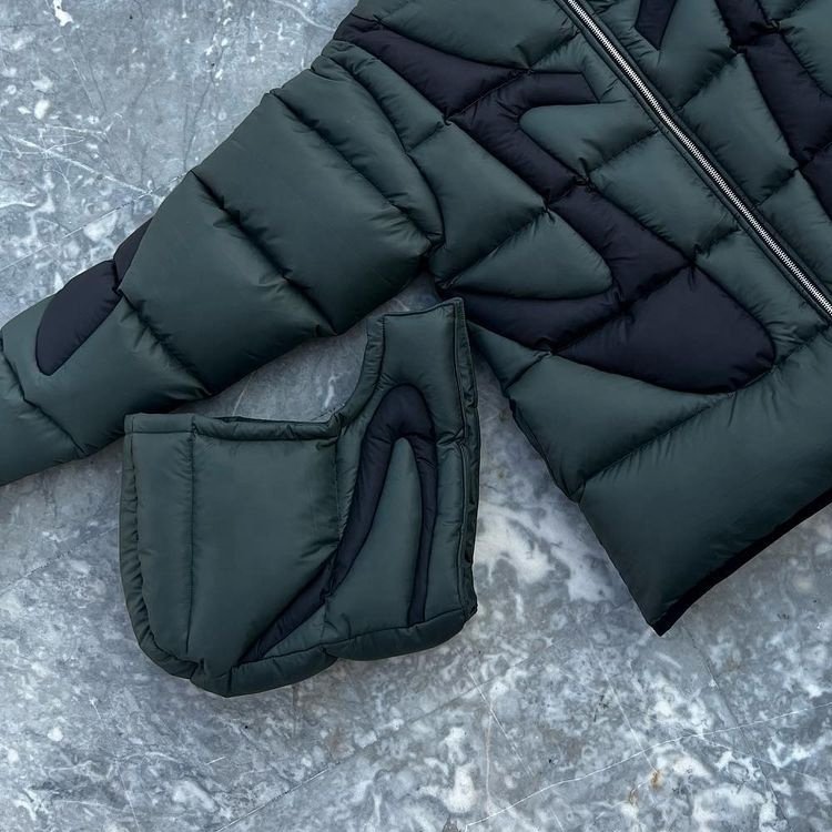 Customized streetwear detachable hood zipper stitching down jacket for men