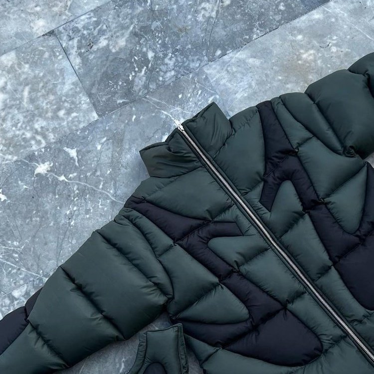 Customized streetwear detachable hood zipper stitching down jacket for men