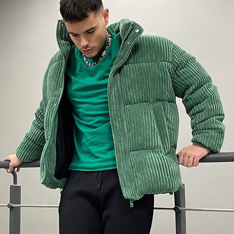 Plus-size men's corduroy Winter 2022 overcoat Warm coat Men's cotton men's jackets