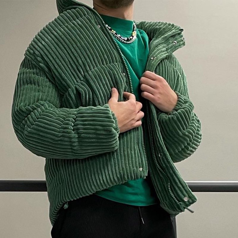 Plus-size men's corduroy Winter 2022 overcoat Warm coat Men's cotton men's jackets
