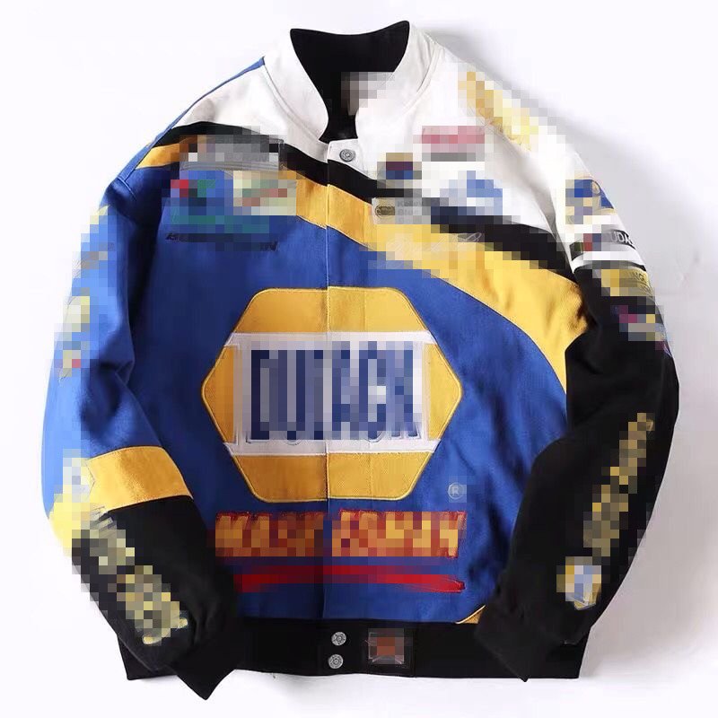 SUNNY Printed Loose Long-Sleeved Stand-Up Collar Jacket Men's Jackets With Zippers