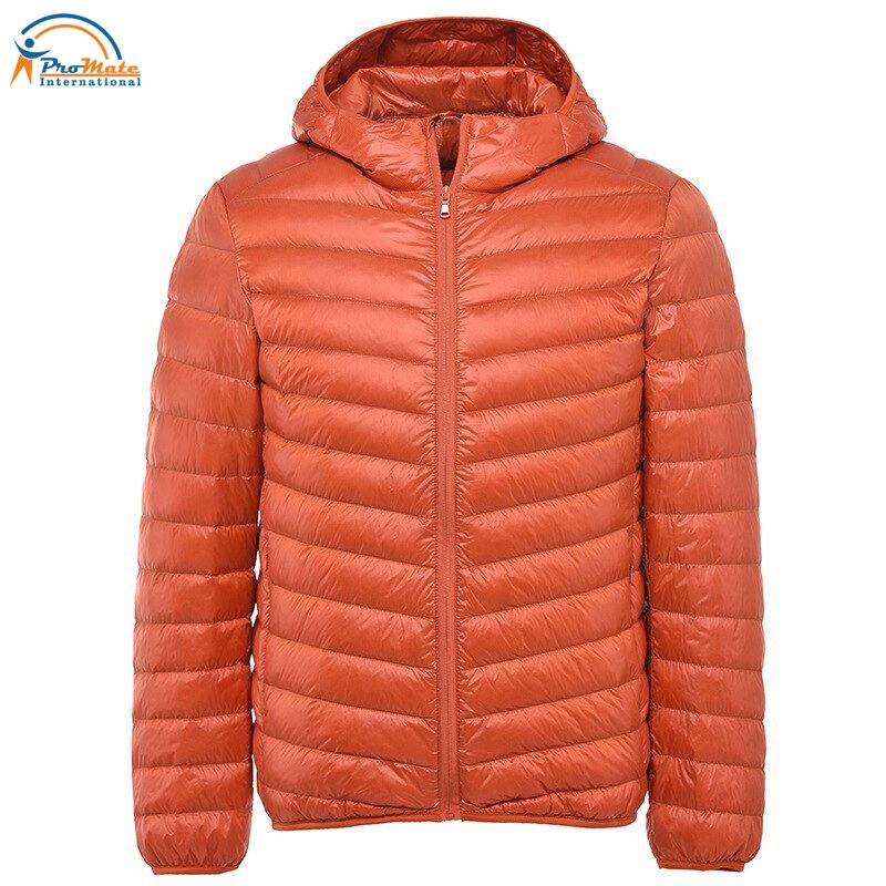 Plus Size 8XL 9XL 10XL 11XL Jacket Men's Lightweight Water-resistant Packable Hooded Puffer Jacket 2021 Spring Autumn Orange