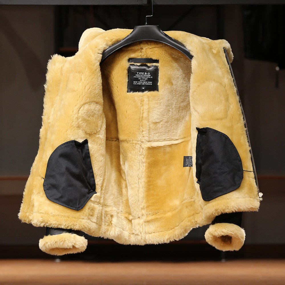 Hot Selling Best Winter Men's Sheepskin Fur Customized Design B3 Bomber Embroidery Plus Size Overcoat Smart Leather Jackets