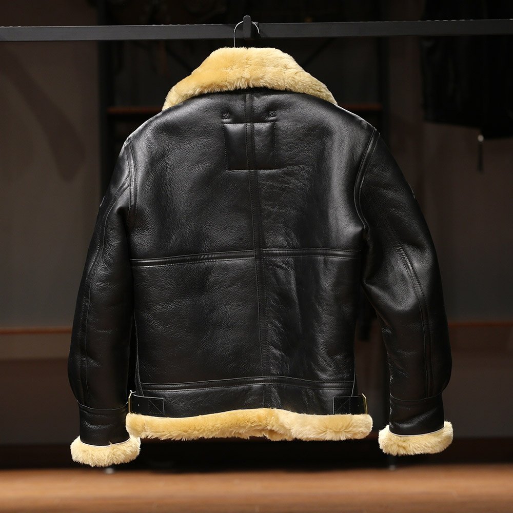 Hot Selling Best Winter Men's Sheepskin Fur Customized Design B3 Bomber Embroidery Plus Size Overcoat Smart Leather Jackets