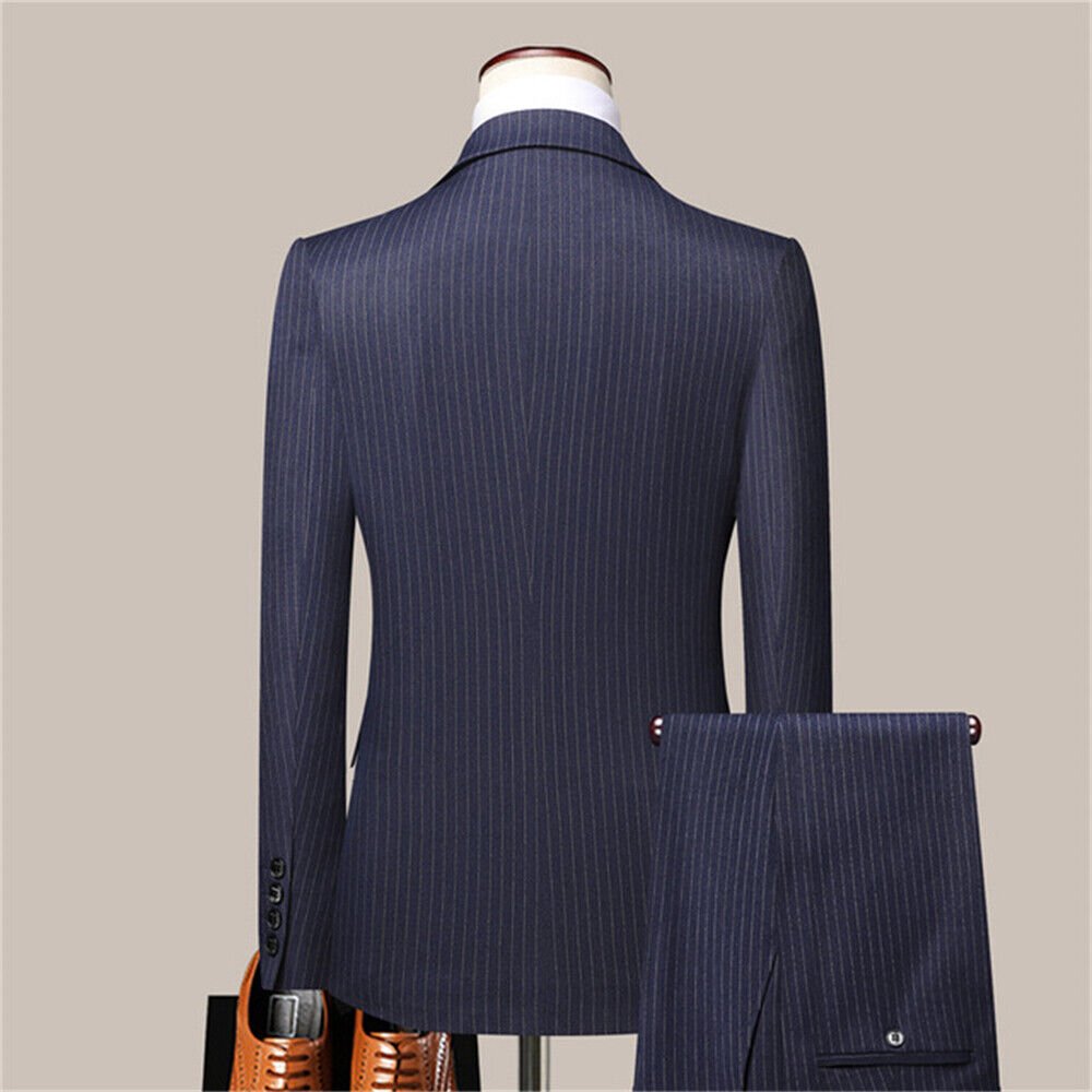 Men's Jacket Business Slim Suit Party Coat & Pants Wedding Blazer 2pcs / Set