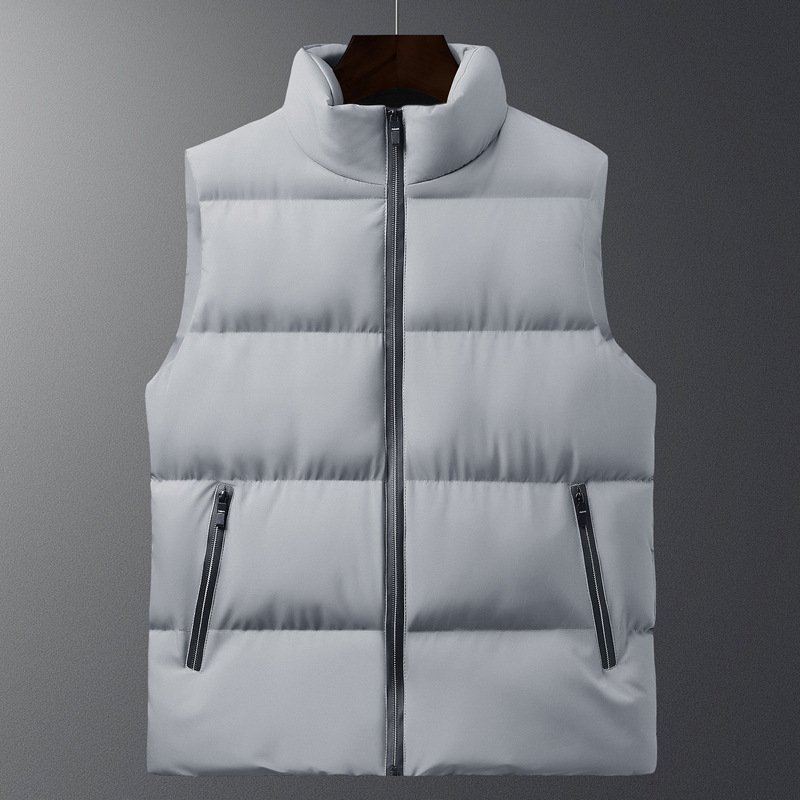 Men Winter Sleeveless Waistcoat Quilted Jacket Warm Thick Stand Collar Coat Male Padded Vest Man's Custom Logo Vest Waistcoat